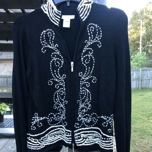 White House Black market double zip cardigan